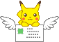 pikachu with a letter